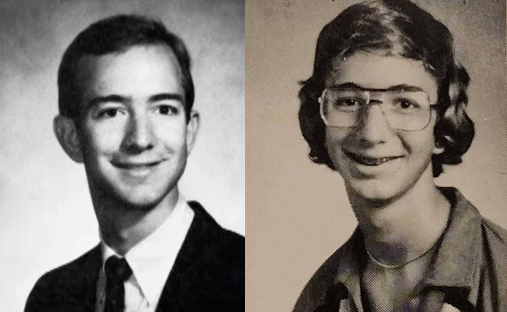 Young Jeff Bezos with hair