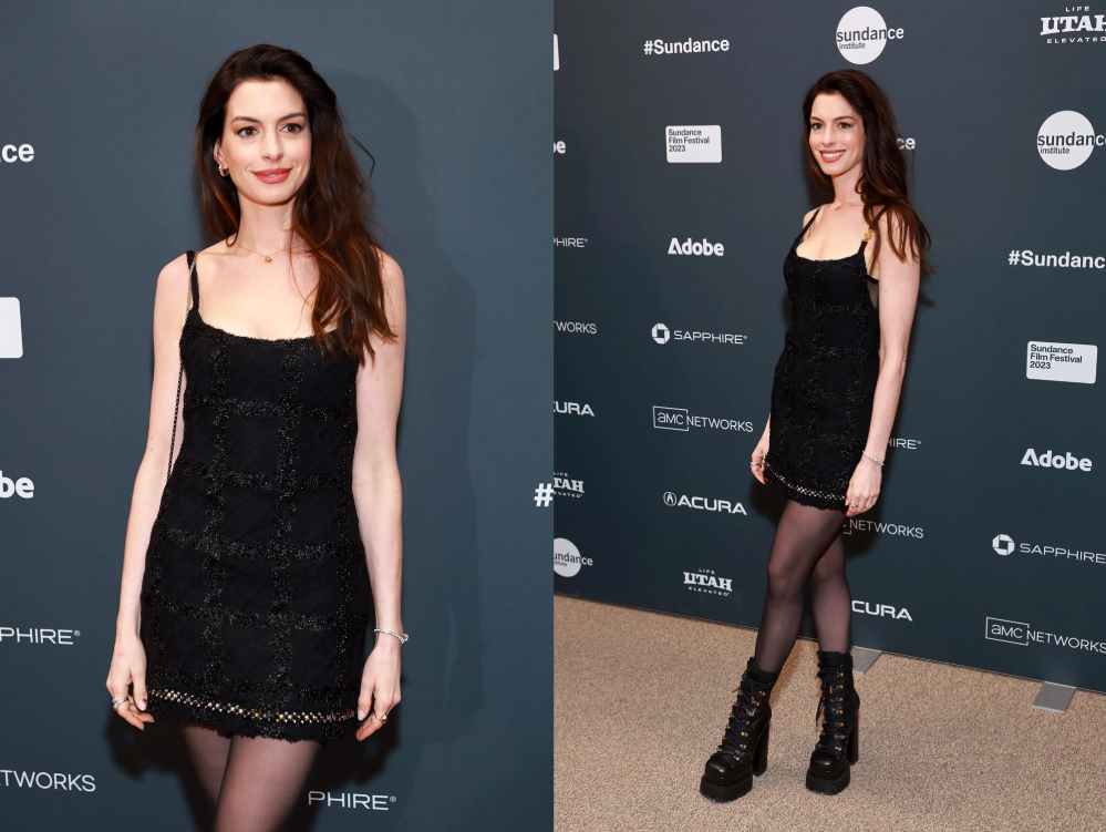 Anne Hathaway: This is her winning formula when it comes to mini dresses with high boots